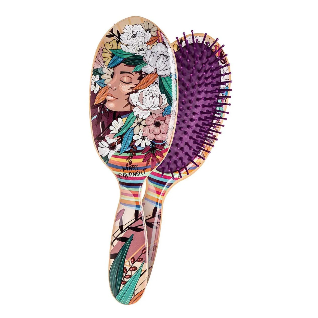 Escova de Cabelo Belliz Florescer Oval com 1 Unidade