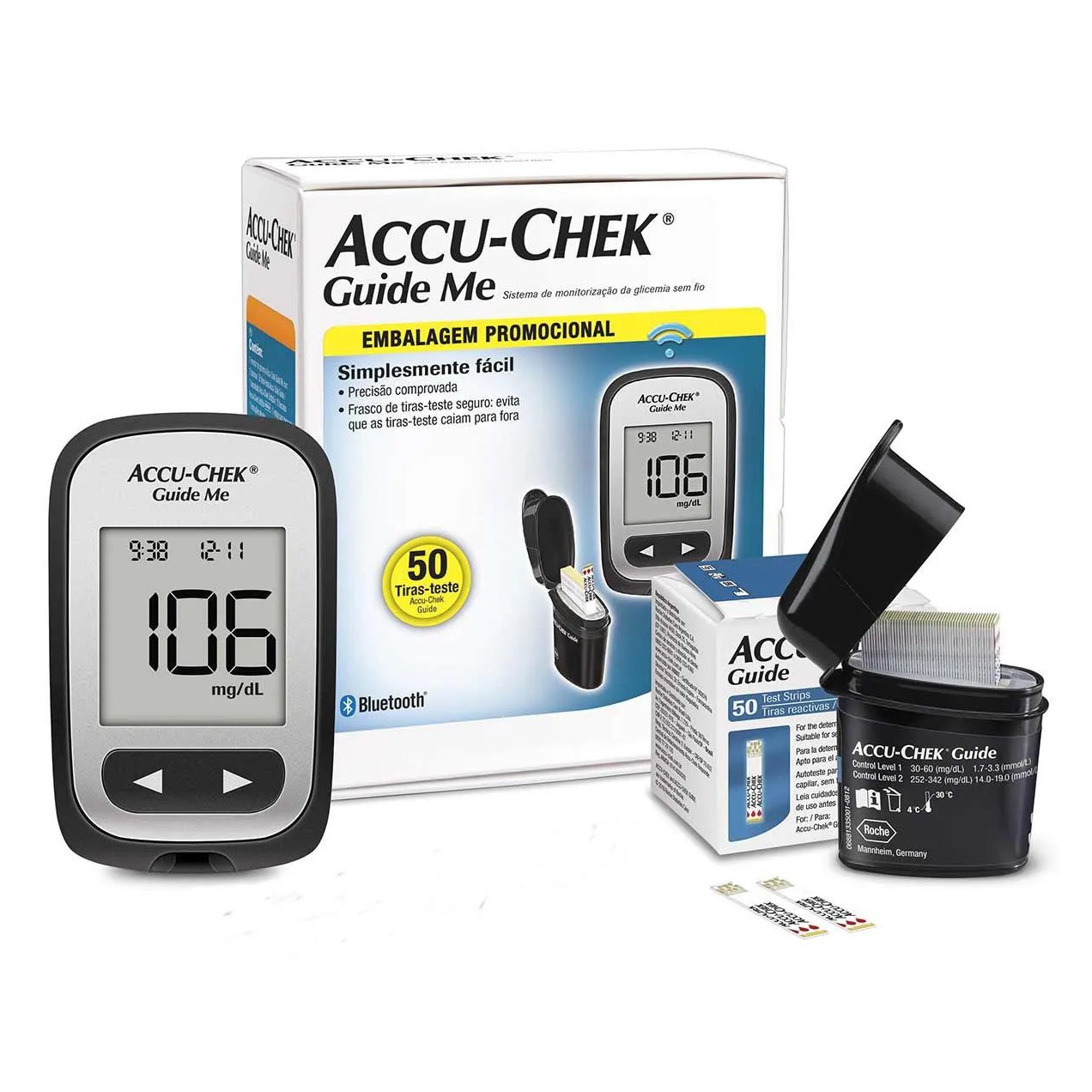 Medidor de Glicose Accu-Chek Guide Me 50 tiras
