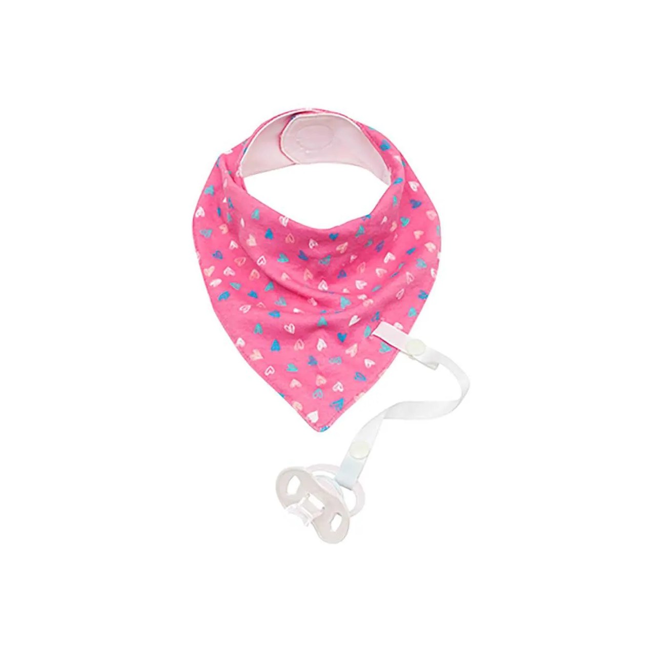 Bandana com Prendedor de Chupeta Buba Baby Coração Rosa 1 unidade