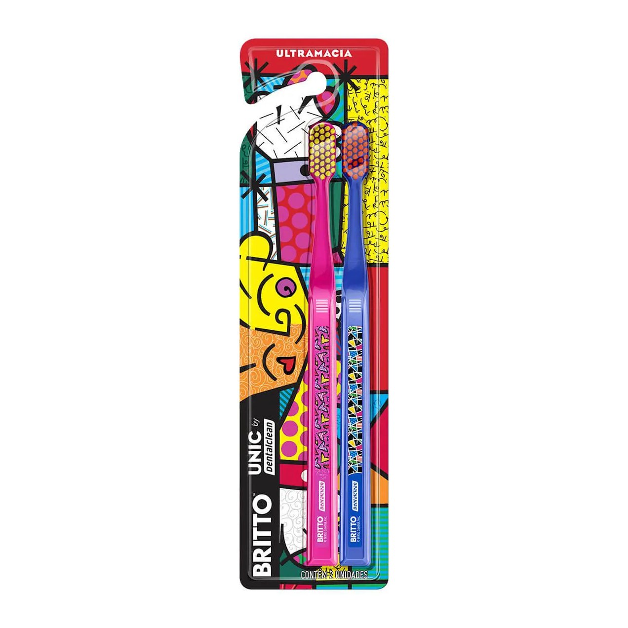 Kit Escova de Dente Dentalclean Romero Britto 2 unidades