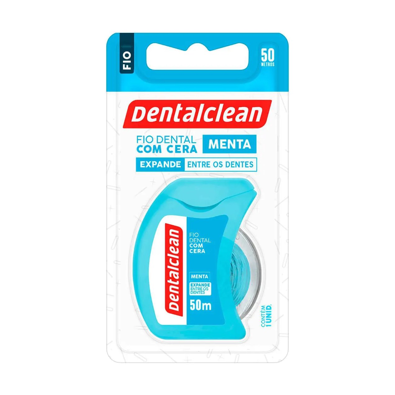 Fio Dental com Cera Dentalclean Menta Fresh com 50 metros