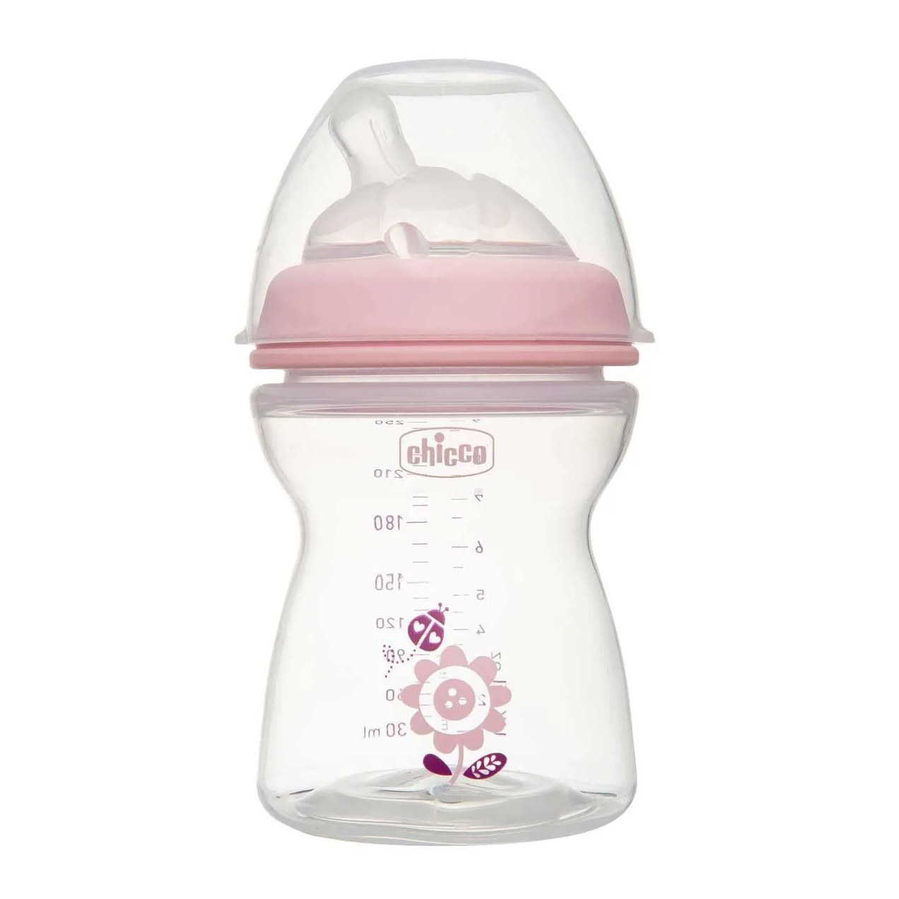 Mamadeira Chicco Step Up Fluxo Médio 2m+ Rosa 250ml - 1 unidade