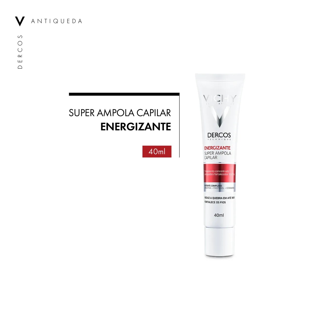 Ampola Capilar Vichy Dercos Energizante Tratamento Antiquebra Tratamento Concentrado Antiquebra Capilar 40ml