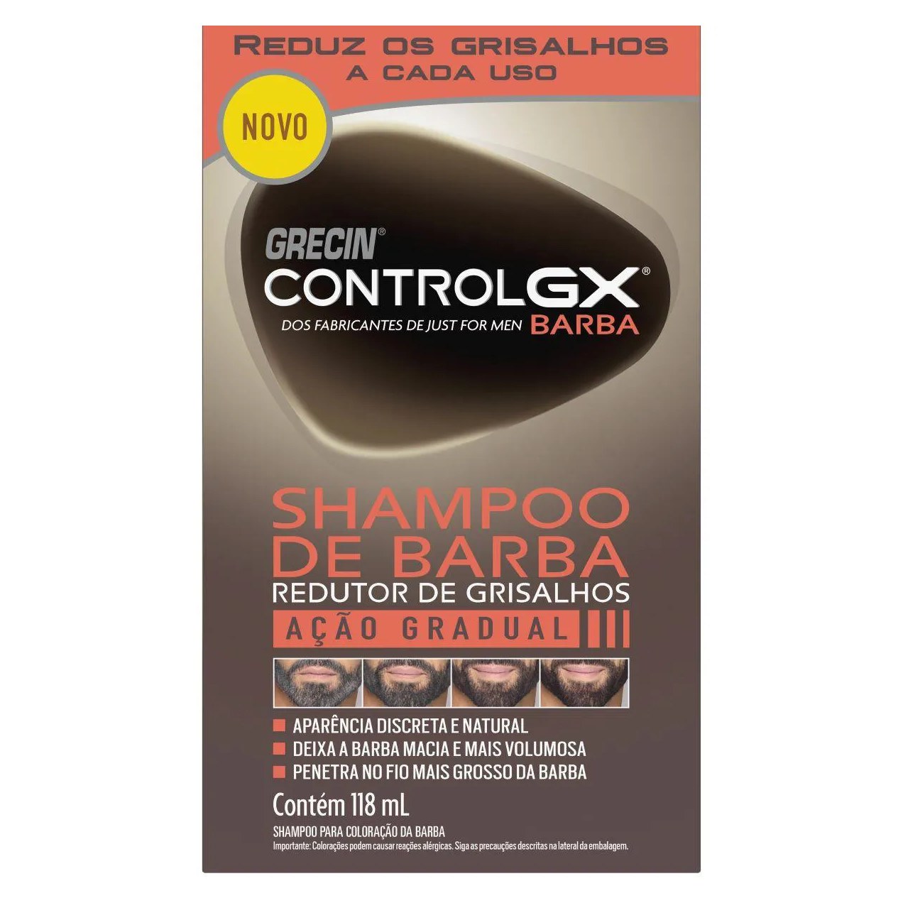 Shampoo de Barba Grecin Control GX 118ml - Redutor de Grisalhos
