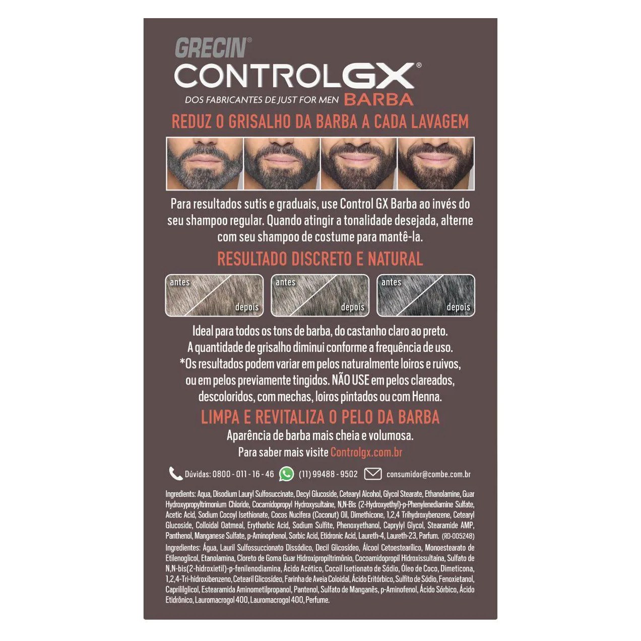 Shampoo de Barba Grecin Control GX 118ml - Redutor de Grisalhos