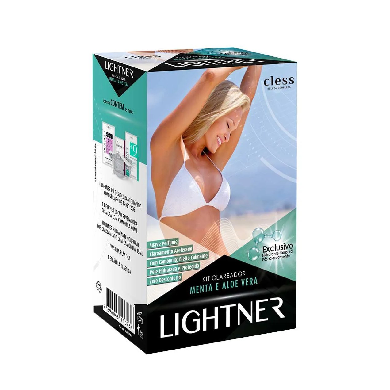 Kit Clareador de Pelos Lightner Menta e Aloe Vera com 5 itens