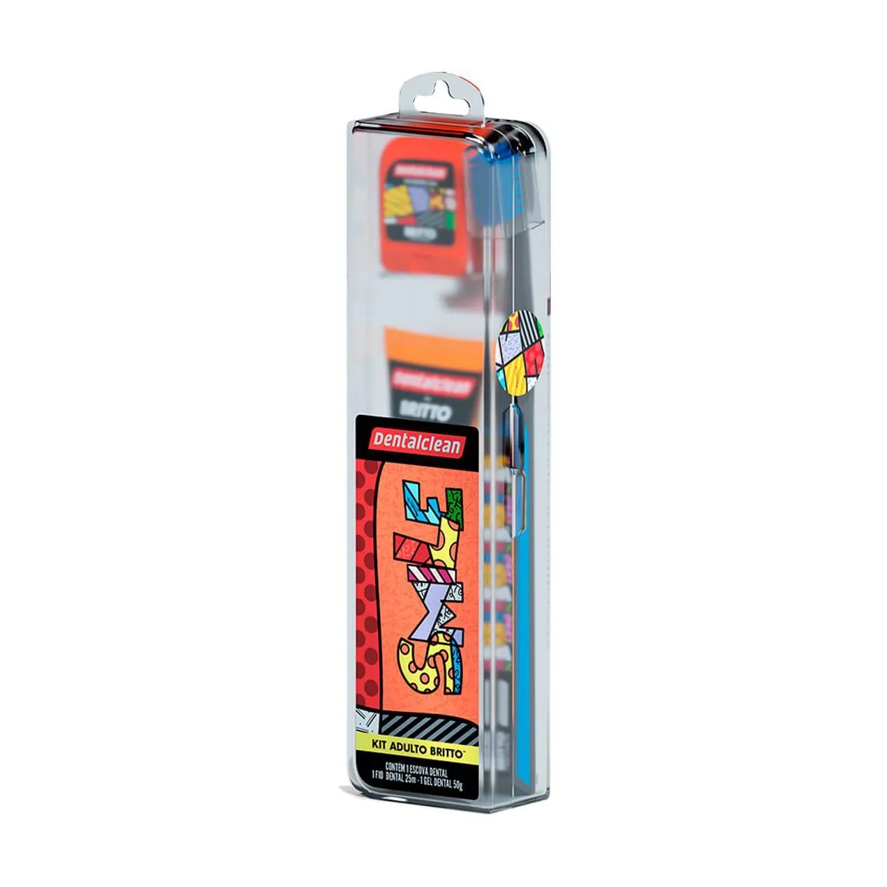 Kit Dentalclean Romero Brito Gel Dental 50g + Fio Dental 25m + Escova de Dente