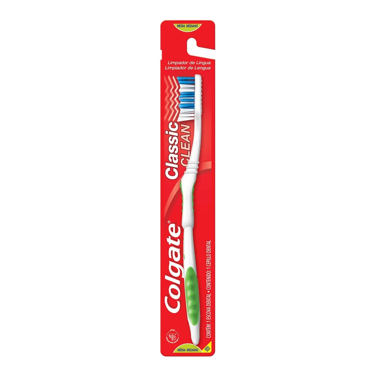 Escova de Dente Colgate Classic Clean Média com 1 unidade