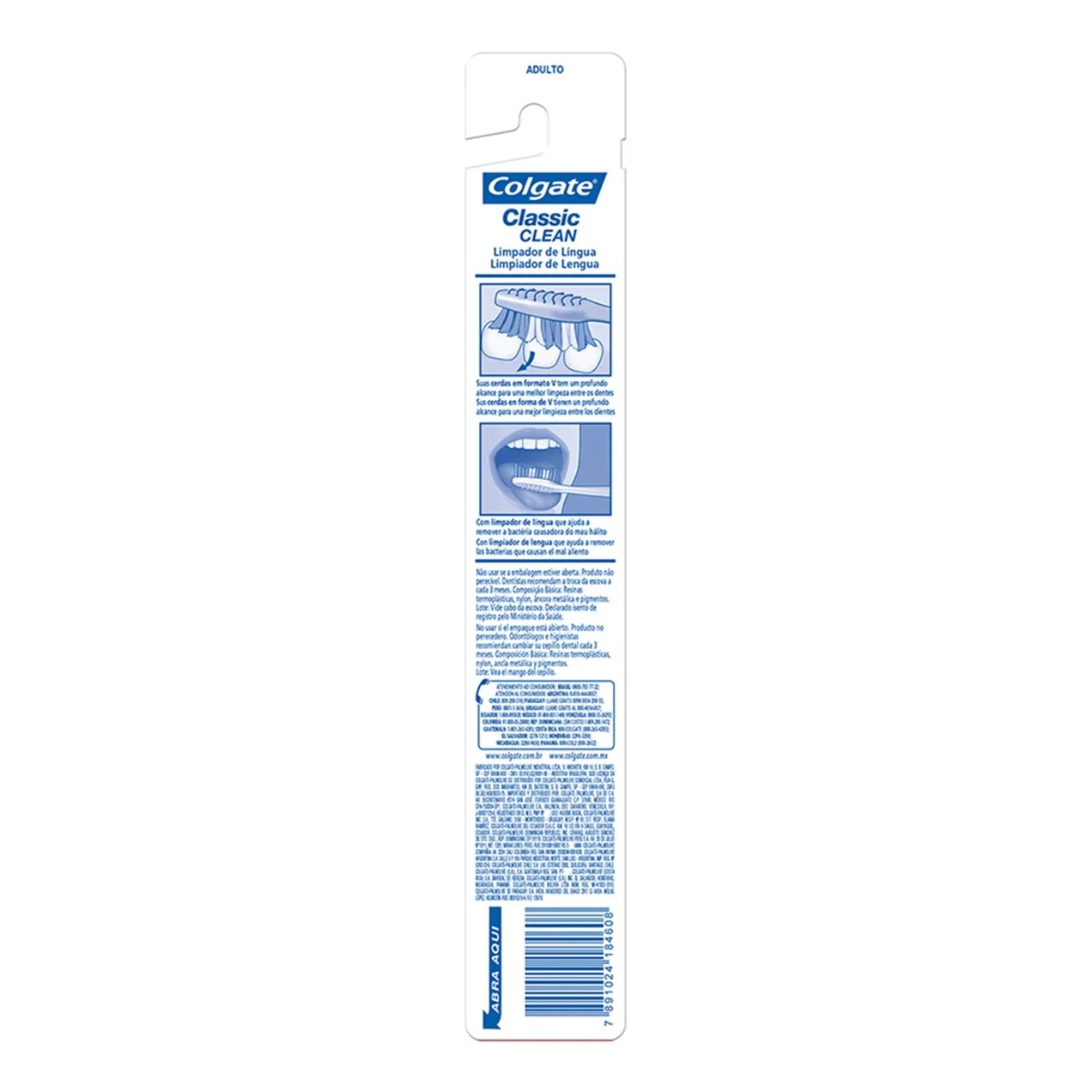 Escova de Dente Colgate Classic Clean Média com 1 unidade