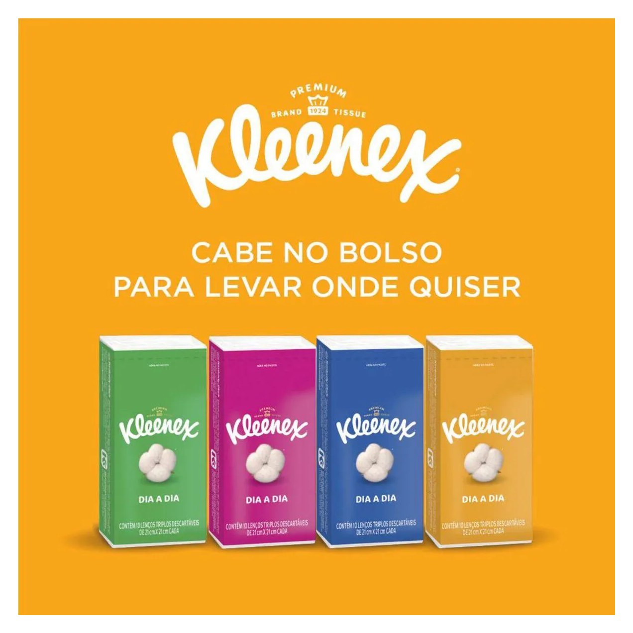 Lenço de Papel de Bolso Kleenex Dia a Dia com 10 unidades