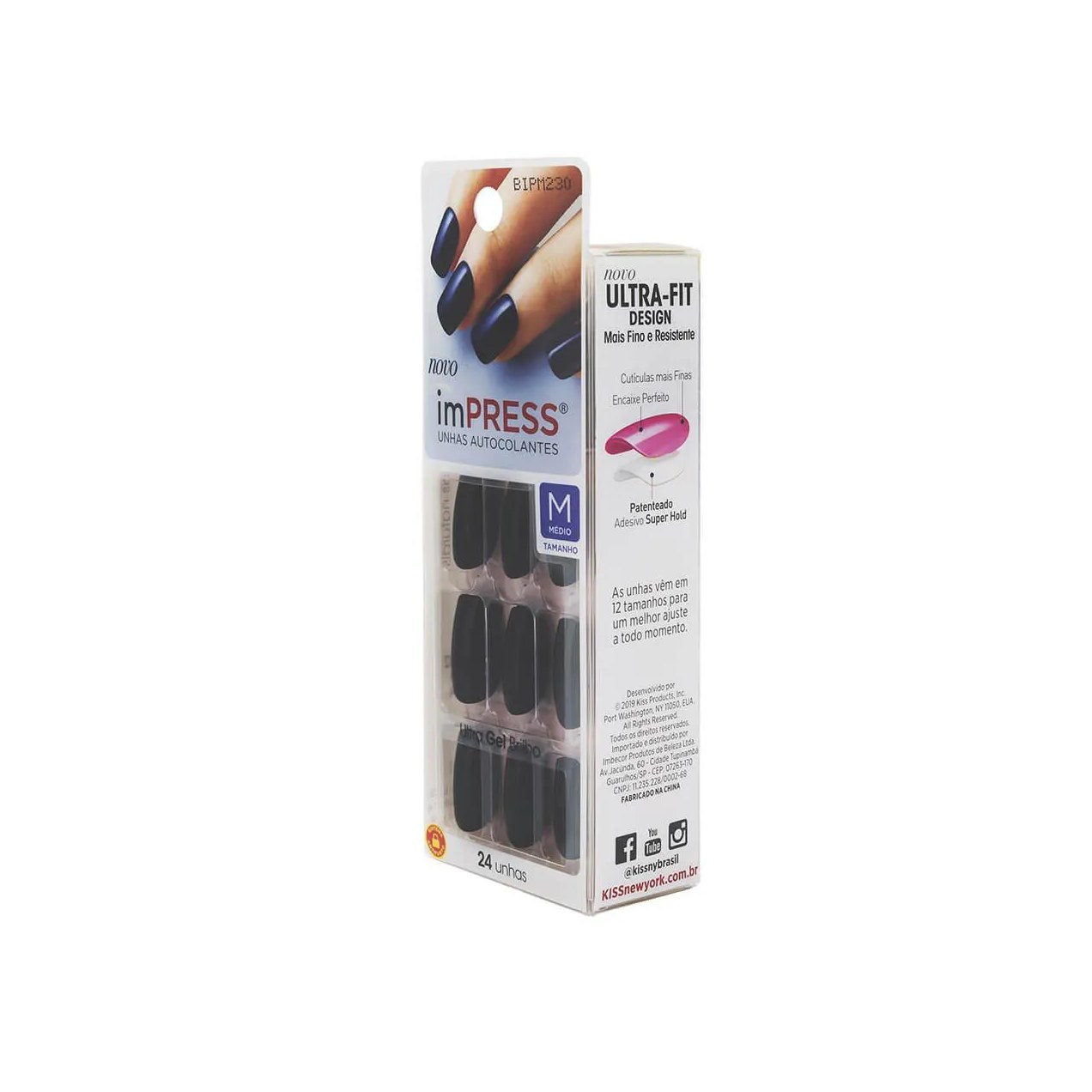 Unhas Autocolantes Impress All Fired Up Média com 24 unidades