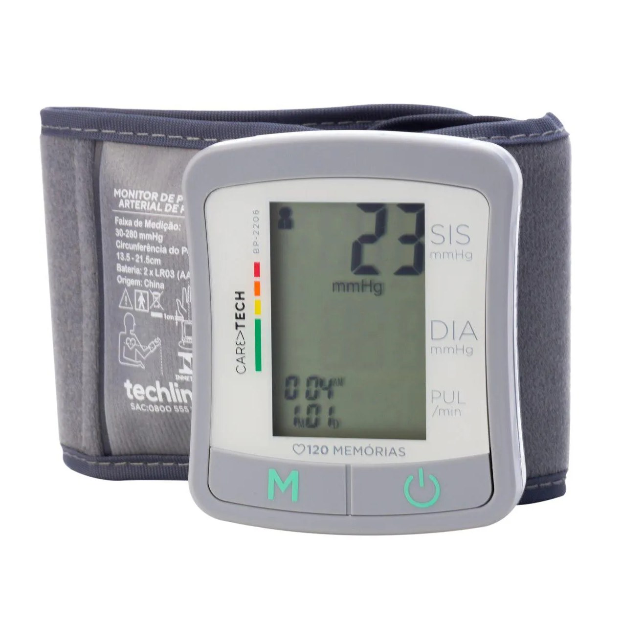 Monitor de Pressão Arterial de Pulso Caretech BP2206 1 Unidade