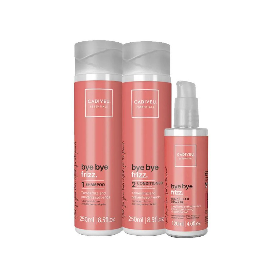 Kit Cadiveu Essentials Bye Bye Frizz - Shampoo E Condicionador E Leave-in Frizz