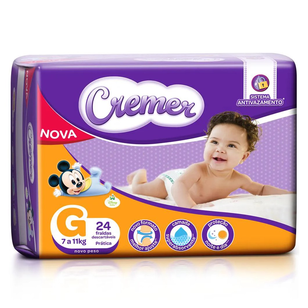 Fralda Cremer Disney Baby G 24 unidades