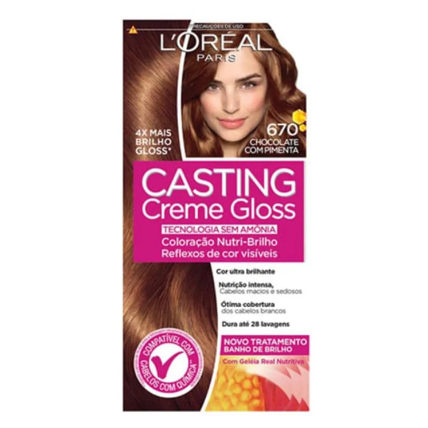 Tintura Semi-permanente Casting Creme Gloss 670 Chocolate com Pimenta