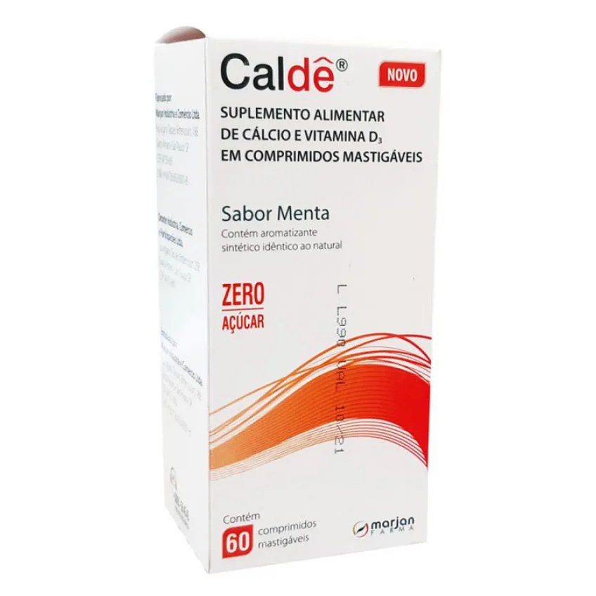 Suplemento Alimentar de Cálcio E Vitamnina D Caldê Sabor Menta Mastigáveis 60 comprimidos