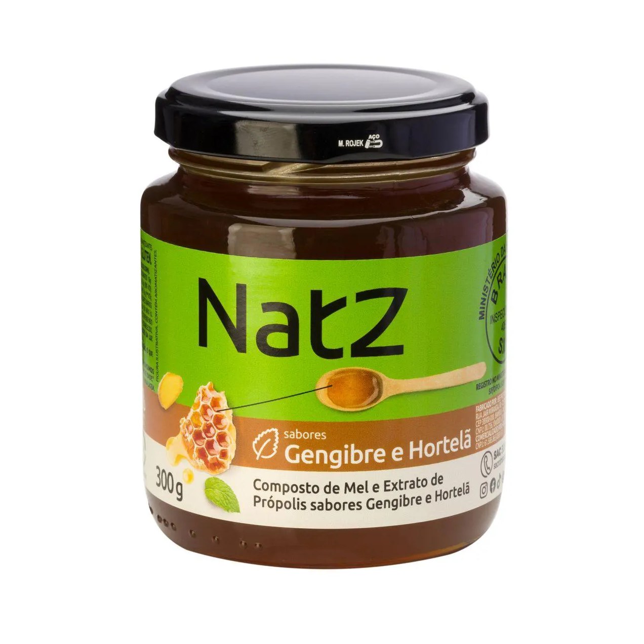 Composto de Mel e Própolis Natz Gengibre e Hortelã 300g