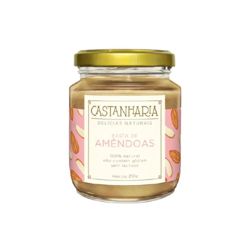 KIT 2X: PASTA DE AMêNDOAS ZERO AçúCAR VEGAN CASTANHARIA 210G