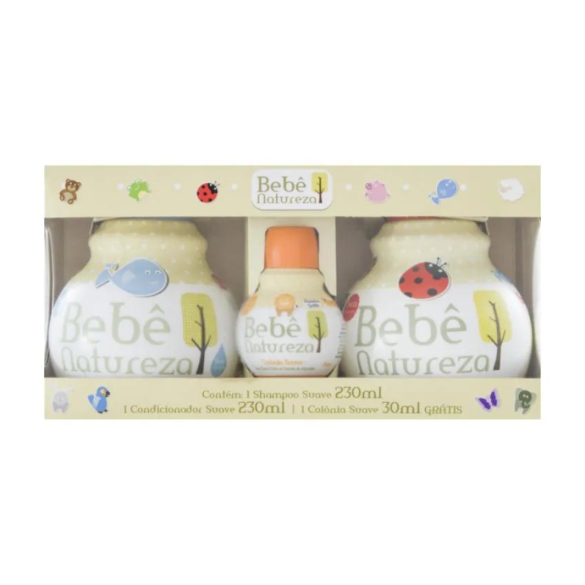 Kit Shampoo + Condicionador Suave 230ml + Colônia 30ml - Bebê Natureza