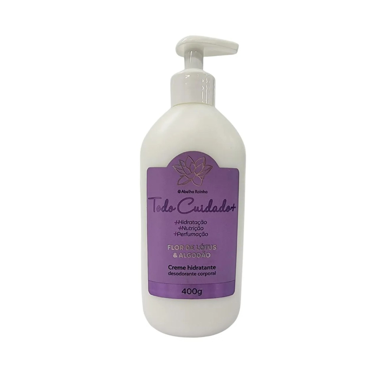 Creme Hidratante Corporal Flor de Lótus e Algodão Todo Cuidado Mais Abelha Rainha 400g