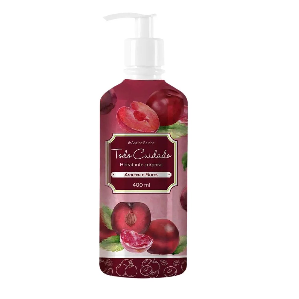 Hidratante corporal ameixa e flores todo cuidado abelha rainha 400ml