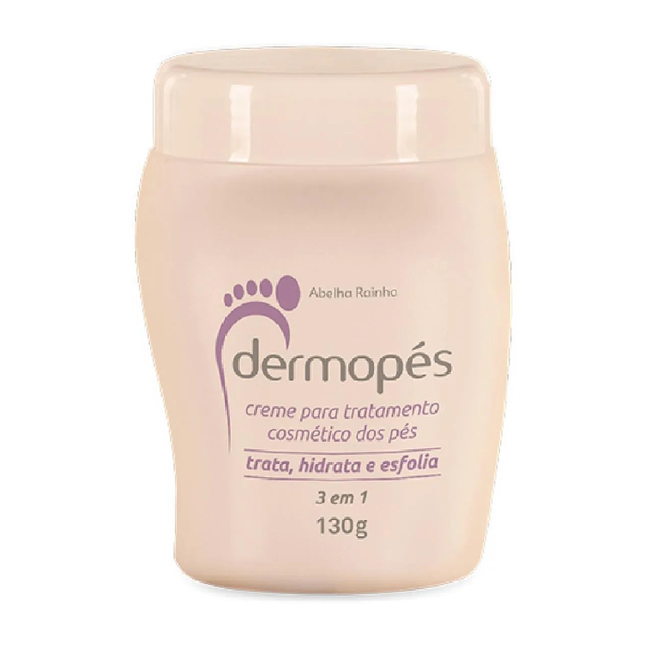 Creme de Tratamento para os Pés 3 em 1 Trata, Hidrata e Esfolia Dermopés Abelha Rainha 130g