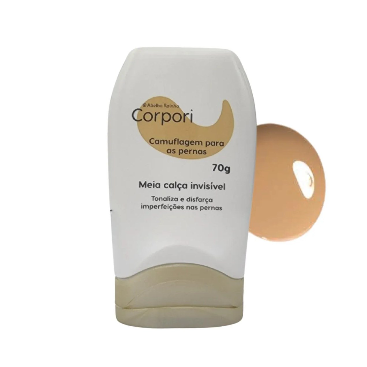 Camuflagem para as Pernas Meia Calça Invisível Pele Morena Clara Corpori Abelha Rainha 70g