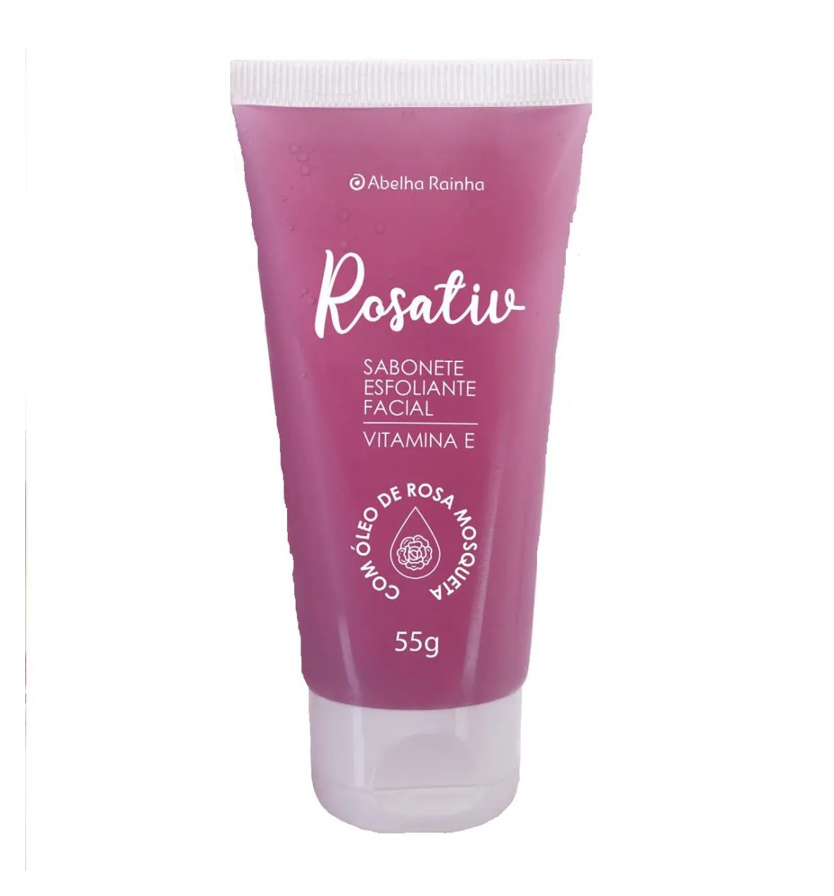 Sabonete esfoliante facial rosa mosqueta rosativ abelha rainha 55g