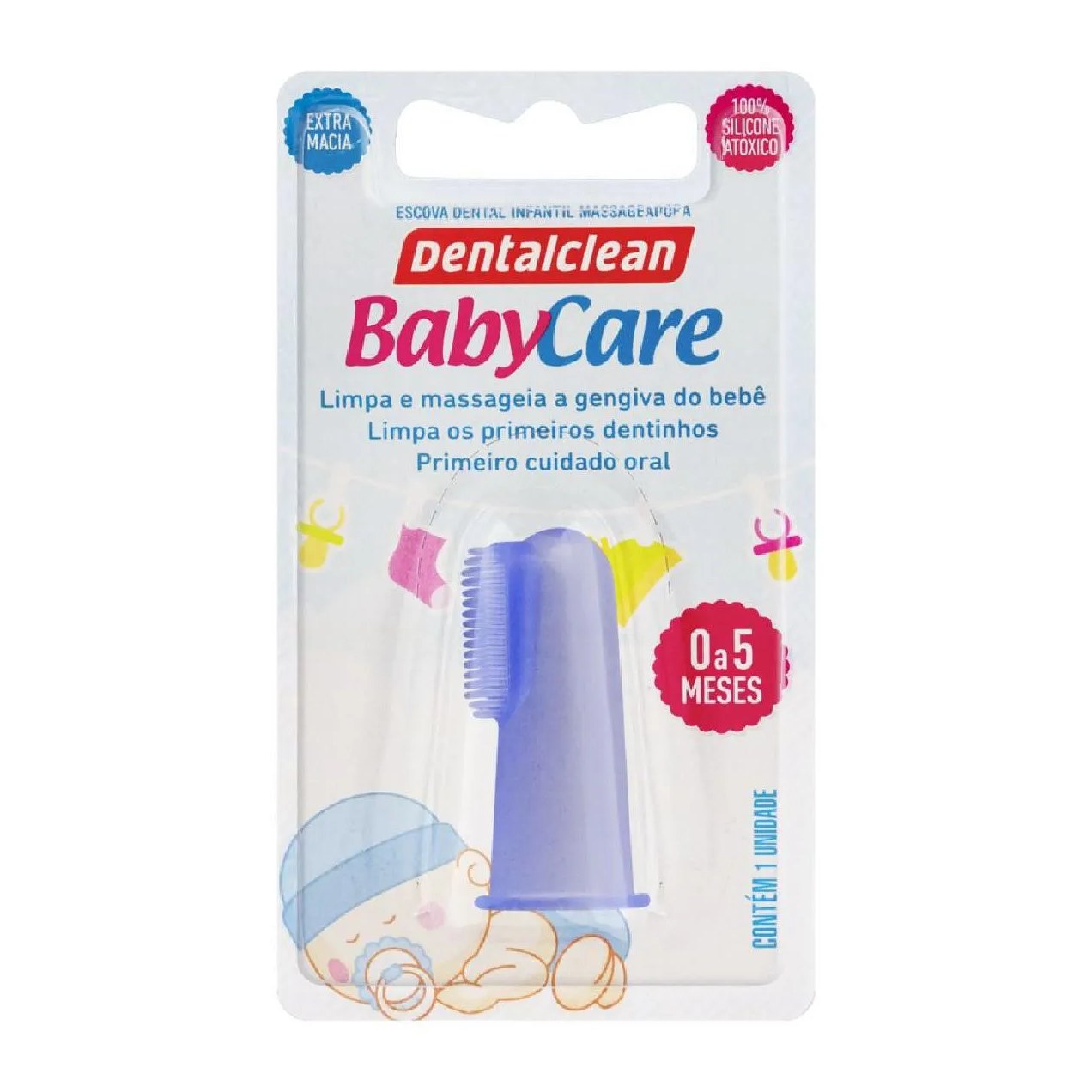 Escova de dente infantil massageadora de 0 a 5 meses babycare dentalclean