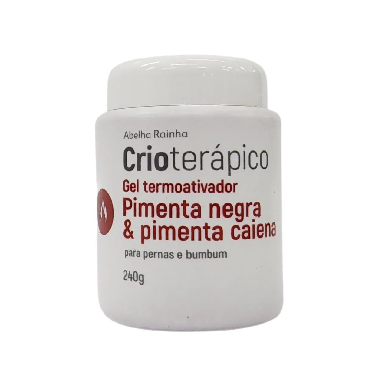 Gel Termoativador Pimenta Negra e Pimenta Caiena para Pernas e Bumbum Crioterápico Abelha Rainha 240g