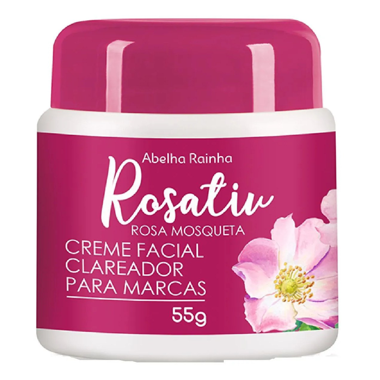 Creme clareador para marcas com óleo de rosa mosqueta rosativ abelha rainha 55g