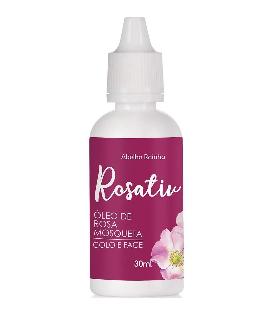 Óleo de rosa mosqueta para colo e face rosativ abelha rainha 30ml