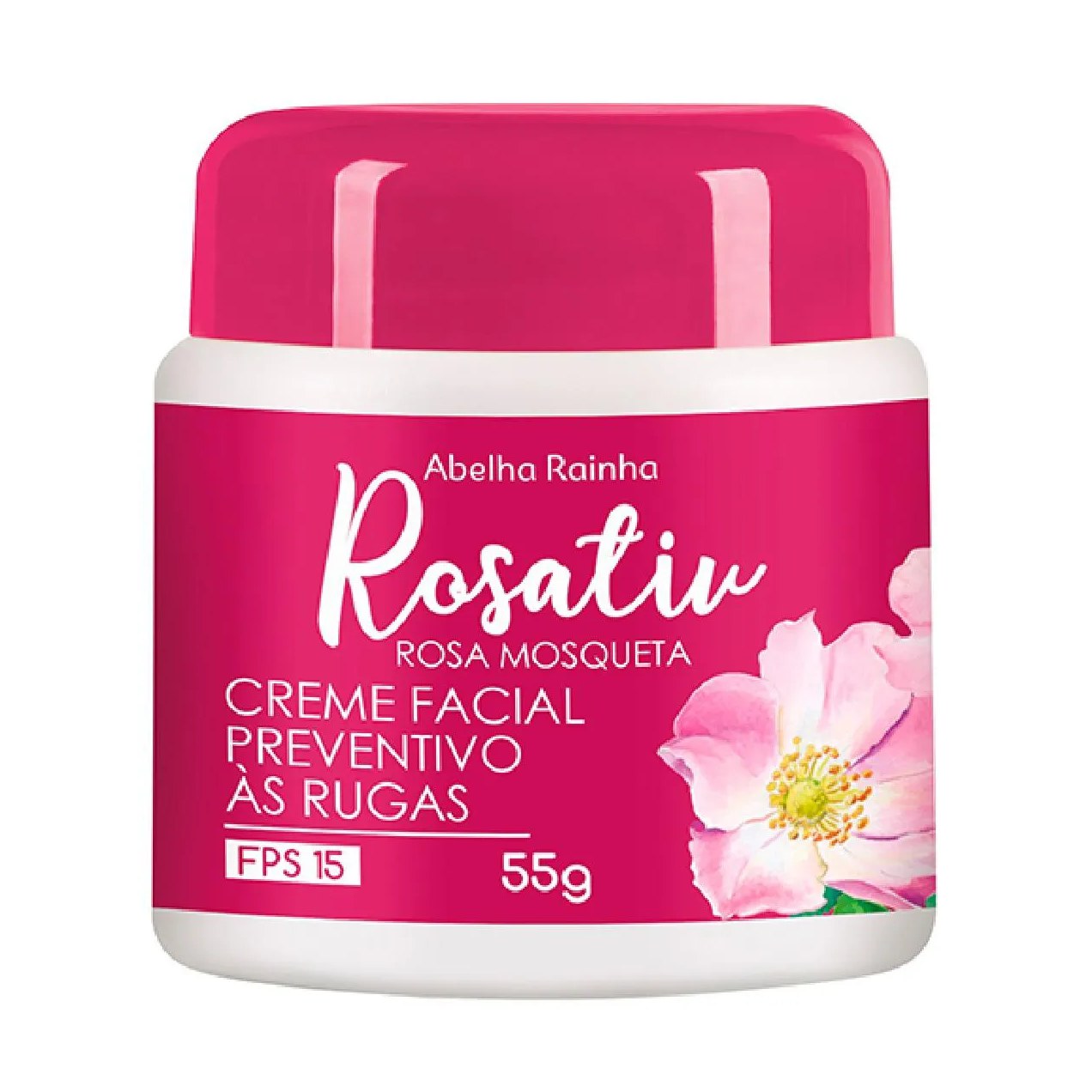 Creme preventivo a rugas com fps 15 com oleo de rosa mosqueta rosativ abelha rainha 55g