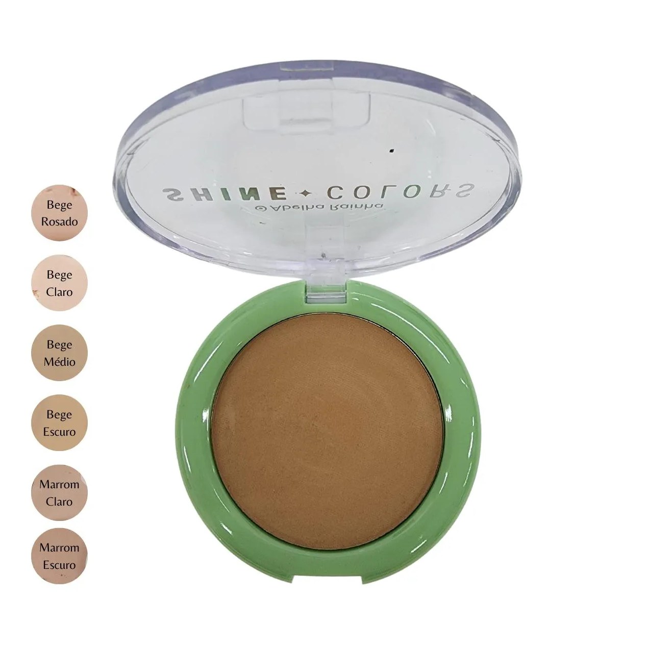 Pó Compacto Marrom Escuro com Fps 15 Shine Colors Abelha Rainha 10g