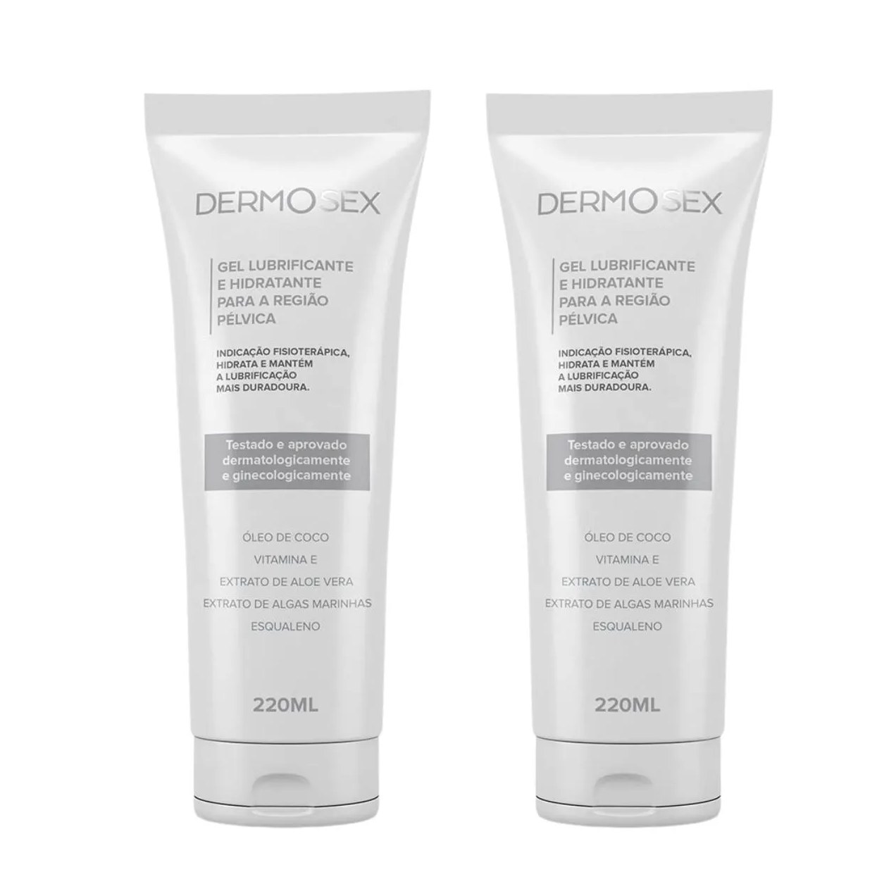 2 gel lubrificante e hidratante com óleo de coco intimo dermosex