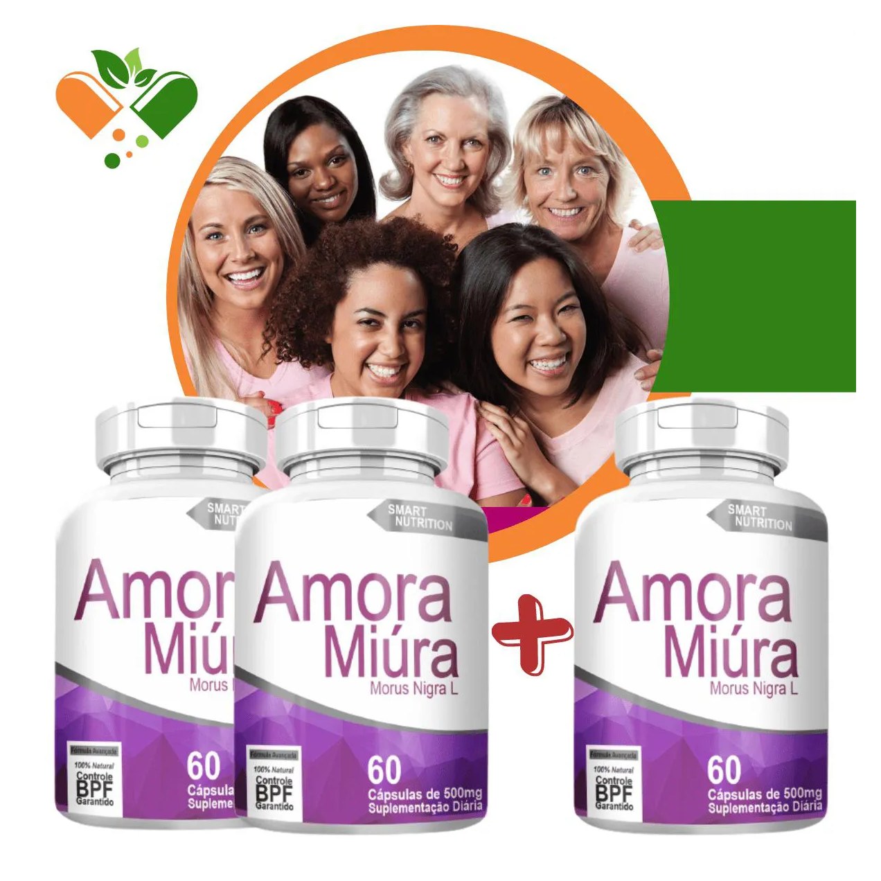 Compre 2 Leve 3 Amora Miura 500mg 60 cápsulas