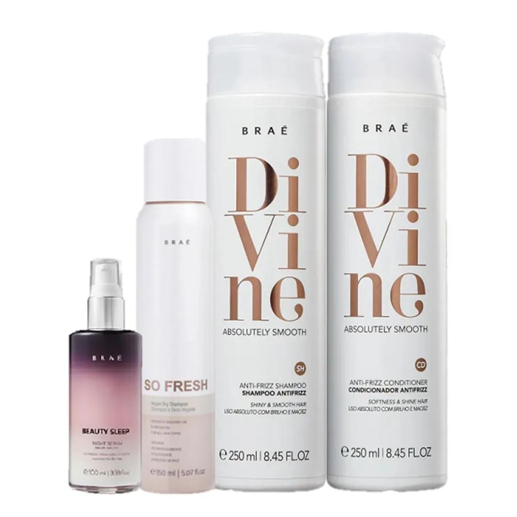Braé Divine Anti Frizz Duo 250ml Beauty Sleep 100ml e So Fresh 150ml