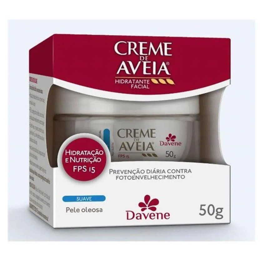 Creme de Aveia Davene Facial Suave Pele Oleosa Fps 15 50g