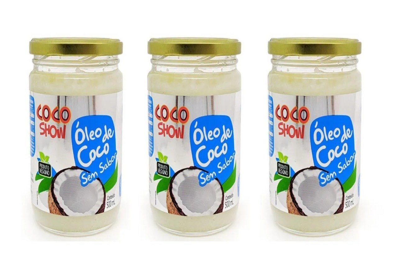Kit 3uni Óleo de Coco sem Sabor Coco Show 500ml - Copra