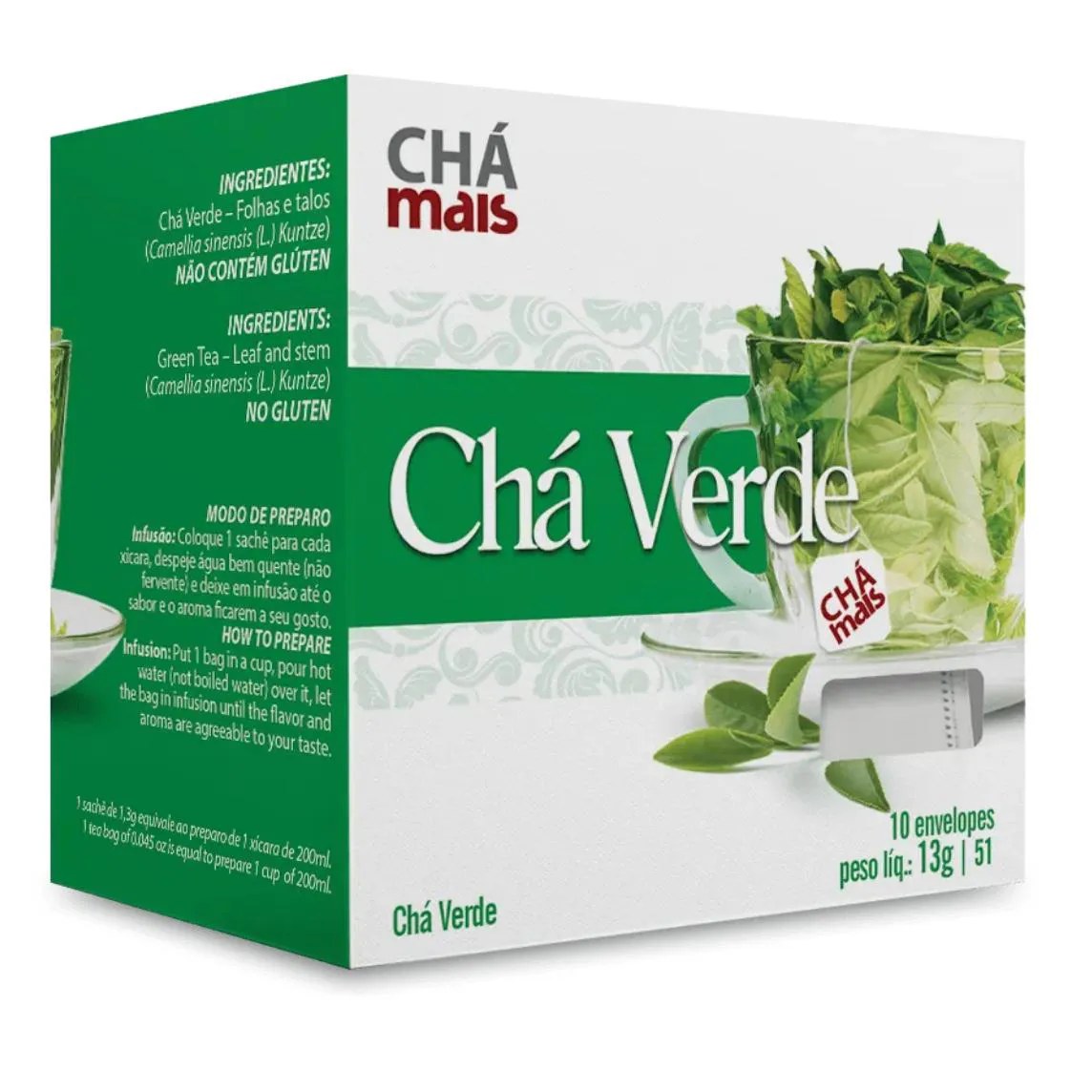 Clinicmais Chá Verde 10 Sachês 13g - Chá Mais