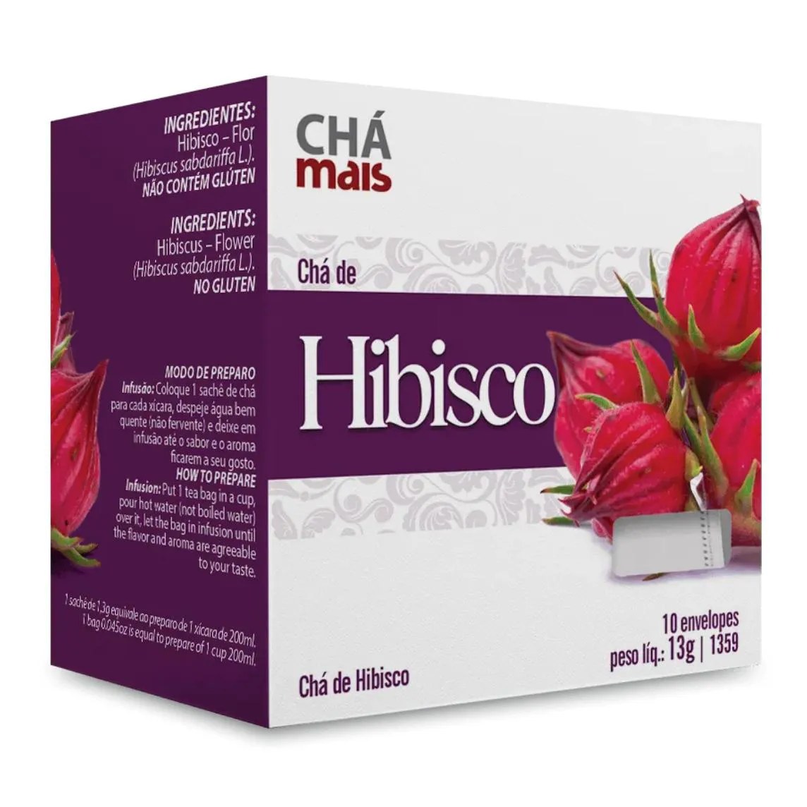 Clinicmais Chá Hibisco 10 Sachês 13g - Chá Mais