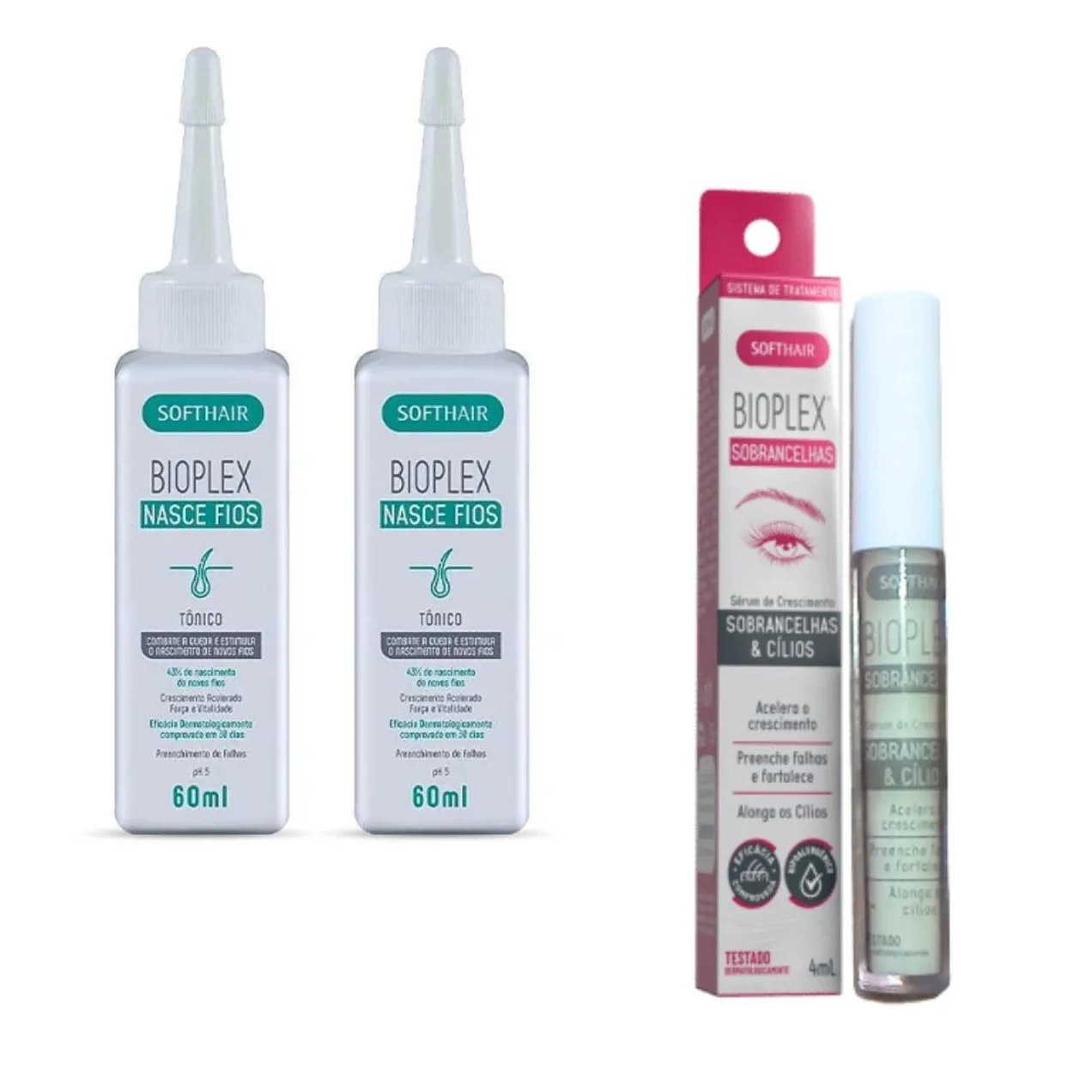 Serum para Crescer Cilios Sombrancelha + 2 Tônico de Cabelo