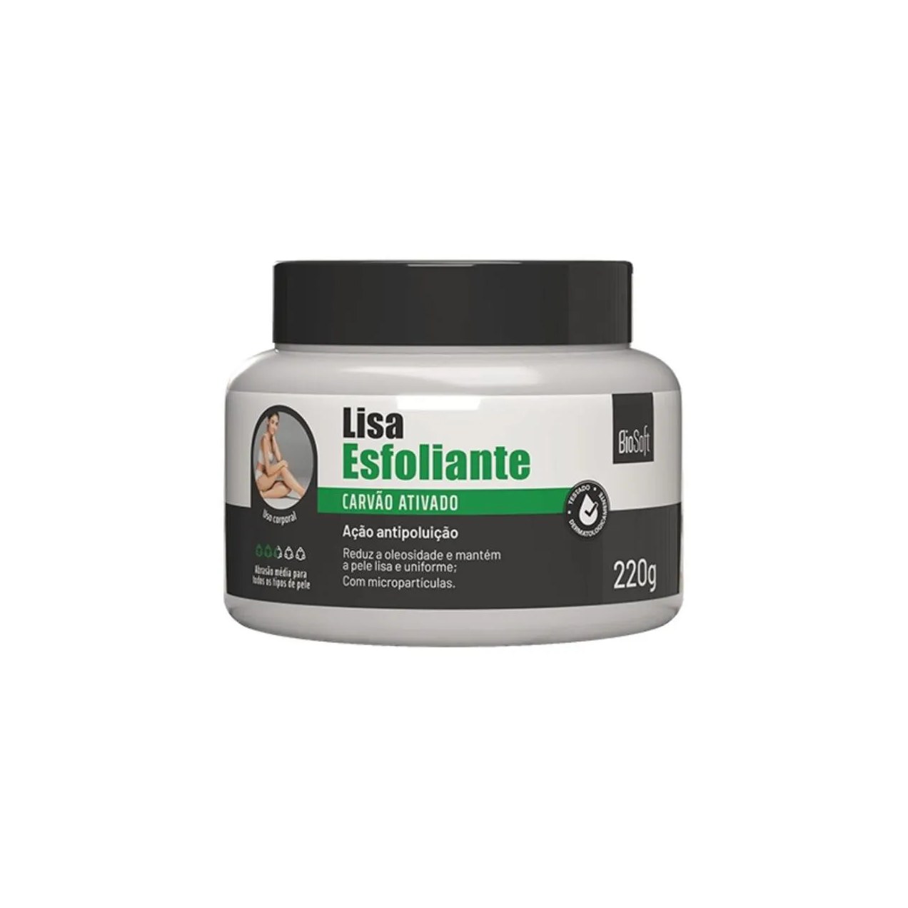 Esfoliante Corporal com Carvão Ativado Esfoliação Profunda