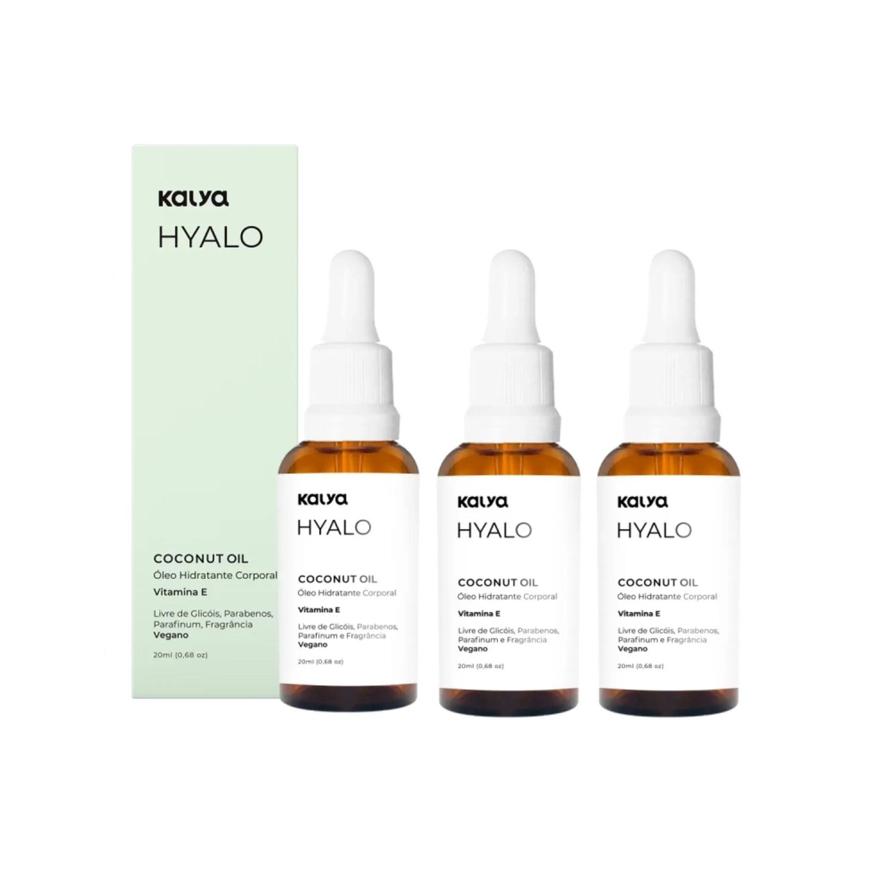 3 Oleo de Coco Cuidado Intimo Puro sem Perfume Hyalo Coconut