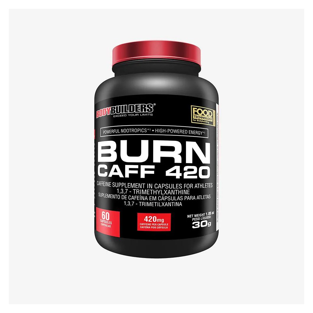 Pré-treino Bodybuilders Burn Caff 420 Cafeína 60 cápsulas