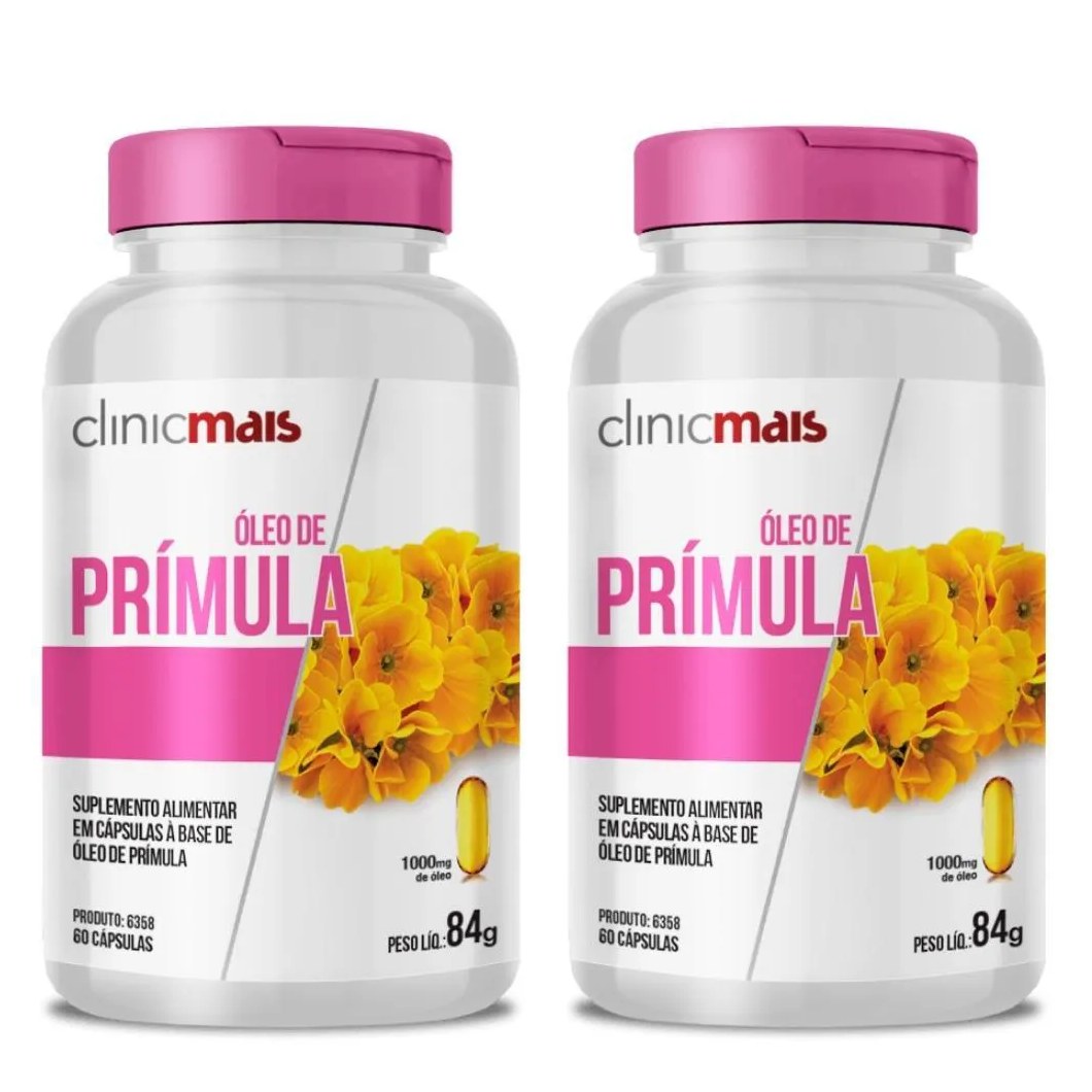 Kit 2x Óleo de Prímula 60 cápsulas 1000mg Clinicmais