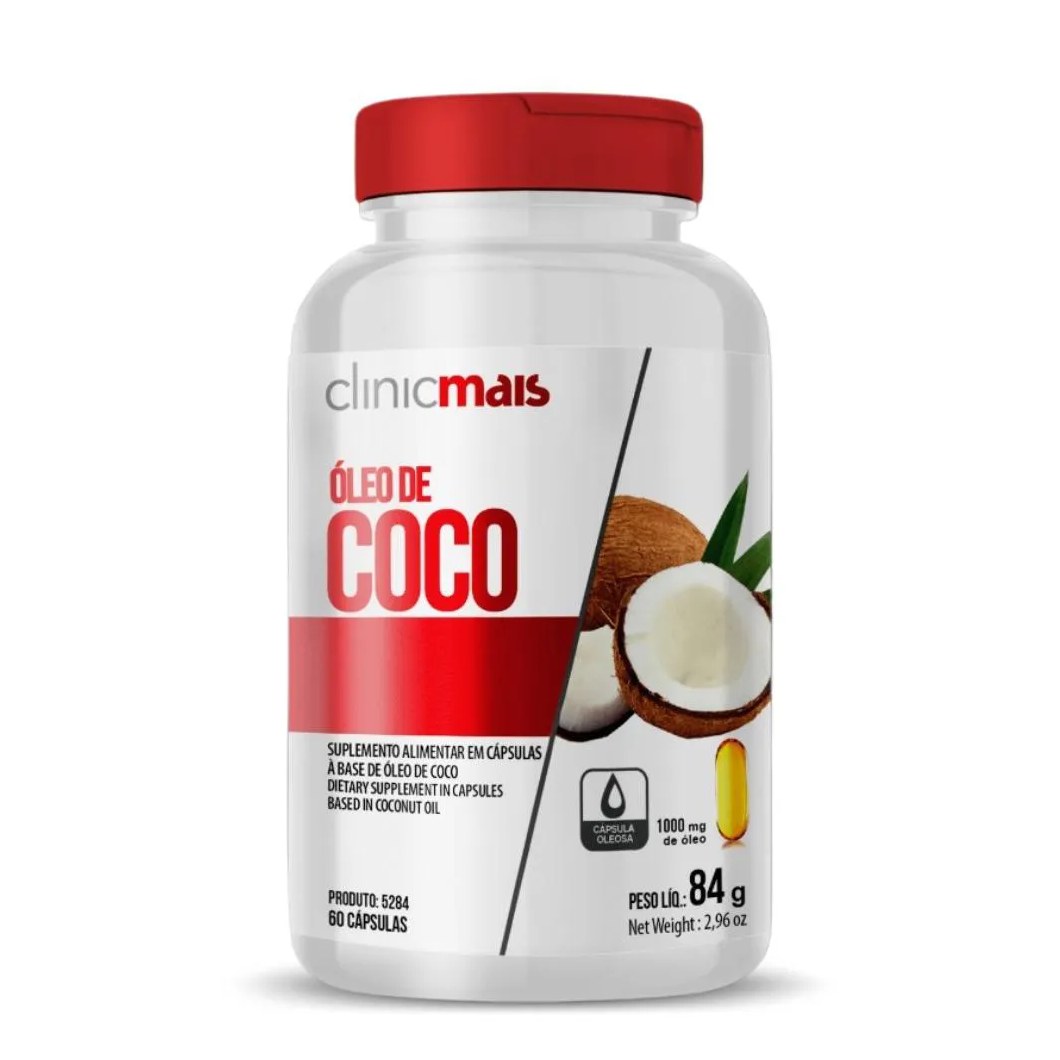 Óleo de Coco 60 cápsulas 1000mg Clinicmais