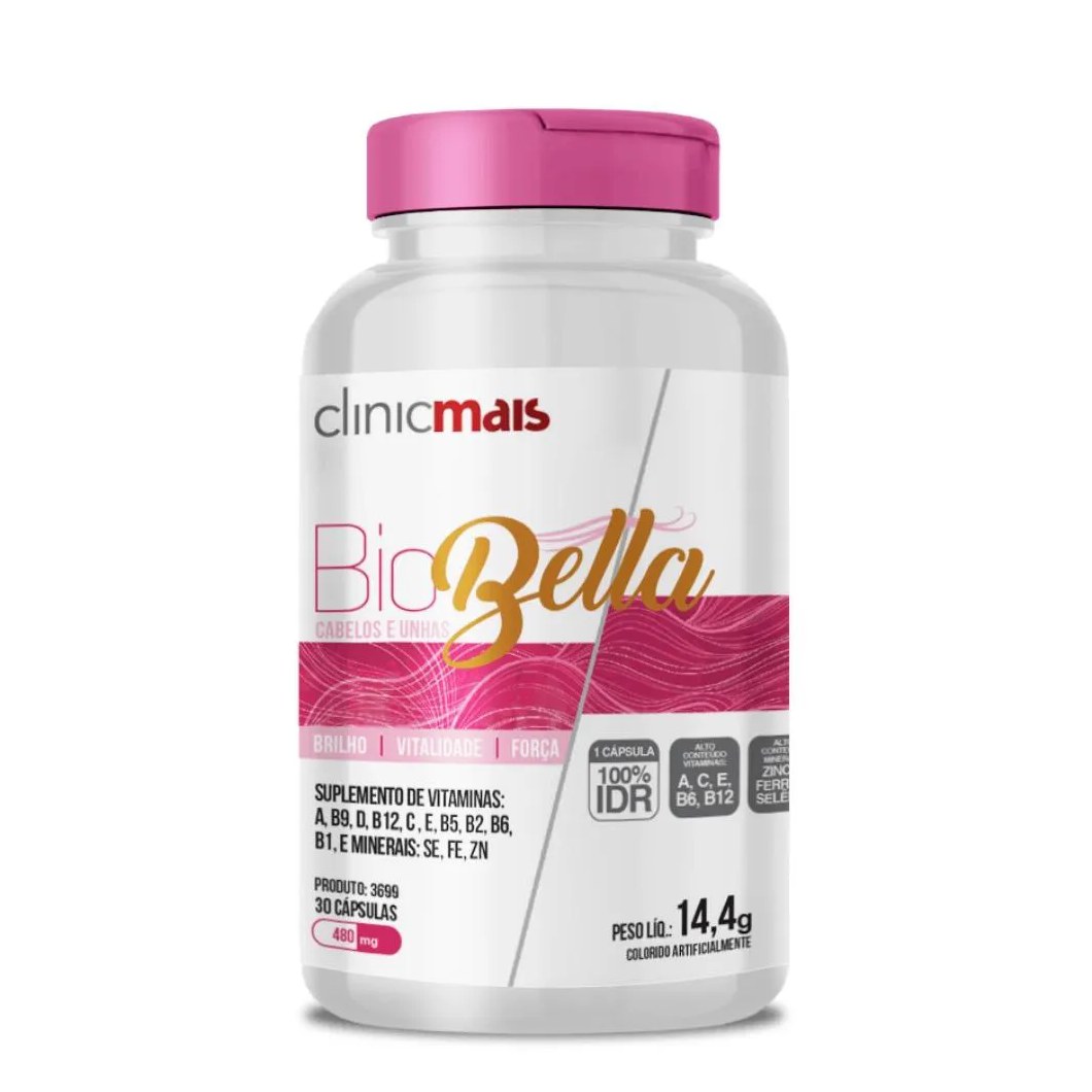 Biobella Cabelos e Unhas 30 cápsulas 480mg Clinicmais