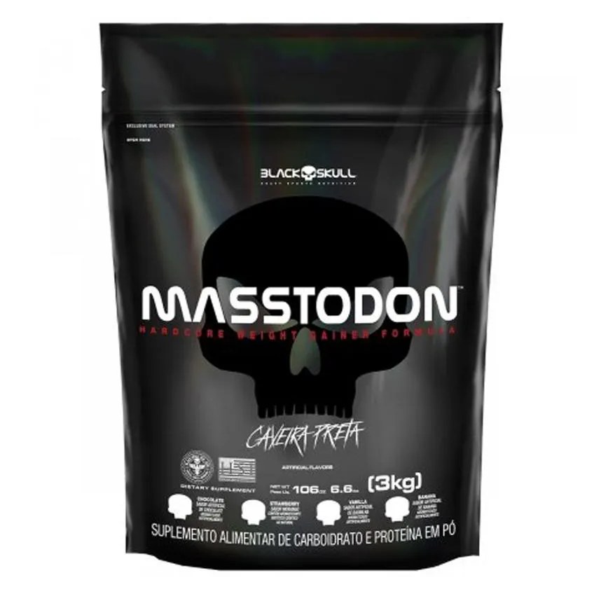 Suplemento Black Skull Hipercalórico Masstodon Banana Refíl 900g