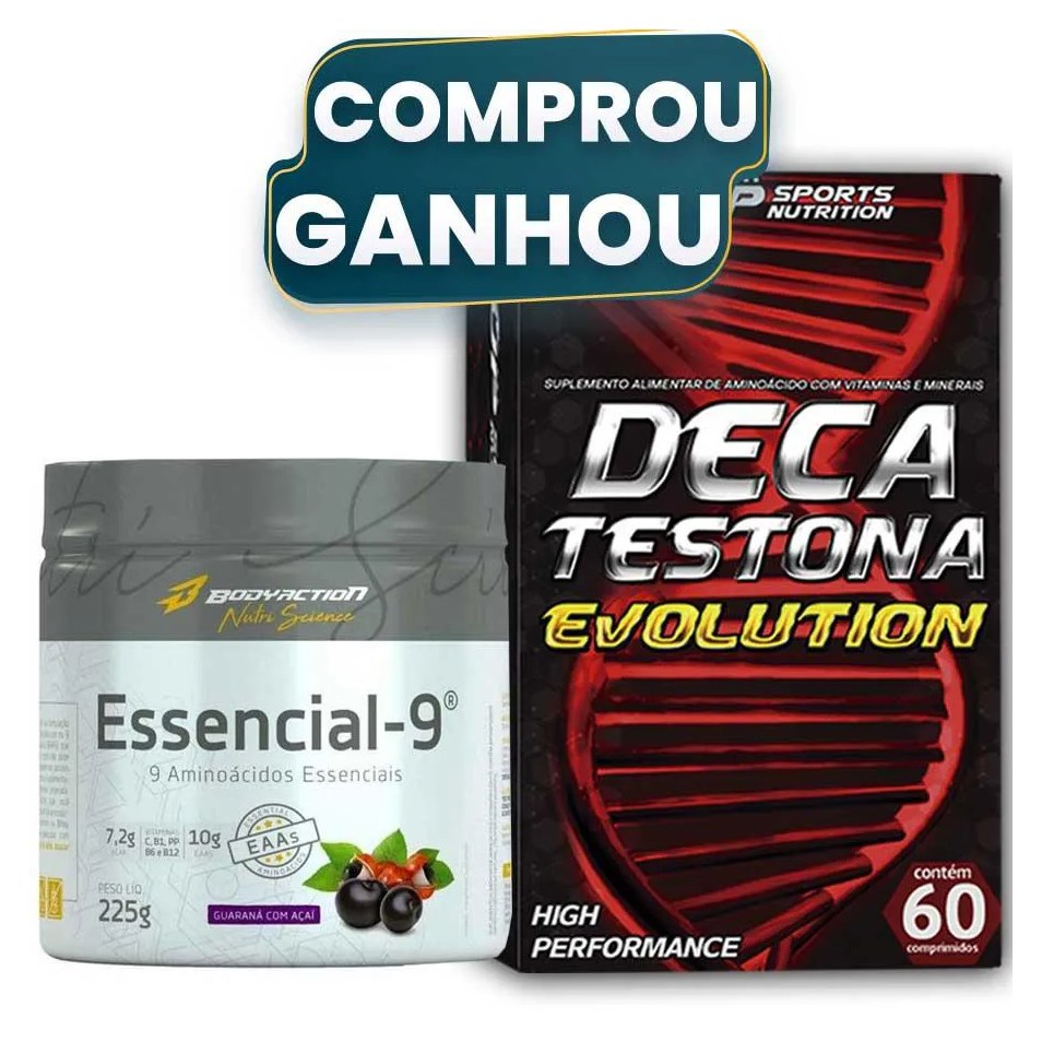 9 Aminoácidos Essenciais Sabor Guaraná + Deca Testona Evolution